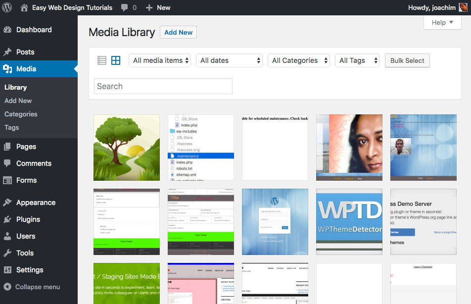 Attachment Taxonomies Media Library 2017.